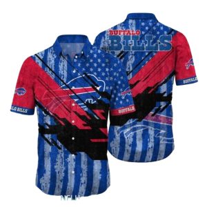 Buffalo Bills Distressed Flag With Red Streaks Hawaiian Shirt