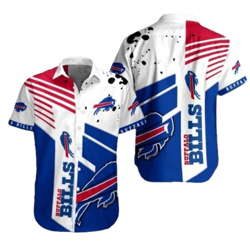Buffalo Bills Dynamic Stripes Red White And Blue Hawaiian Shirt 1