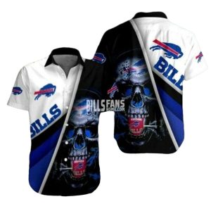Buffalo Bills Fierce Fanatic Skull Hawaiian Shirt