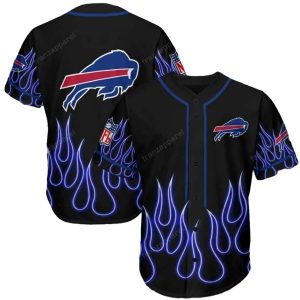 Buffalo Bills Fire Pattern Sports Gift For Fans Baseball Jersey