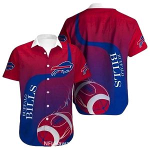 Buffalo Bills Flame Ball Gradient Blue And Red Hawaiian Shirt