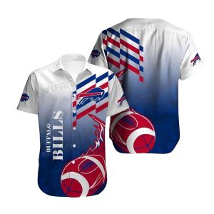 Buffalo Bills Flame Ball White Pattern Hawaiian Shirt