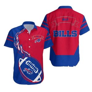 Buffalo Bills Flames And Football Red Blue Hawaiian Shirt