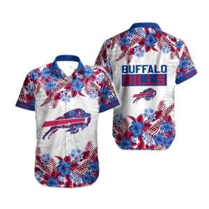 Buffalo Bills Floral White Pattern Hawaiian Shirt