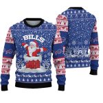 Buffalo Bills Funny Santa Claus In The Chimney Ugly Sweater