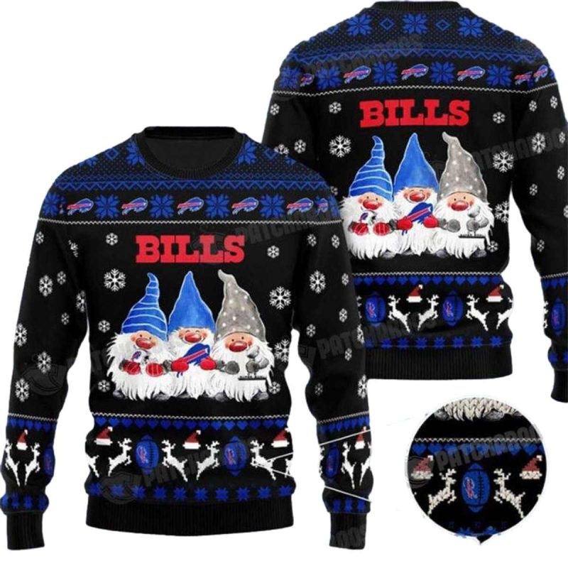 Buffalo-Bills-Gnomes-Black-Christmas-Ugly-Sweater-1 Buffalo Bills Gnomes Black Christmas Ugly Sweater 1