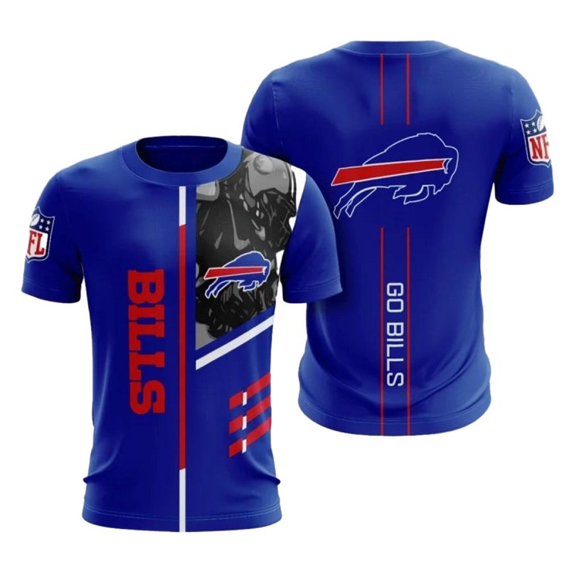 Buffalo Bills Go Bills Blue Aop T Shirt 1