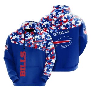 Buffalo Bills Go Bills Blue Red Camo AOP Hoodie