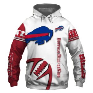 Buffalo Bills Graphic Balls White AOP Hoodie