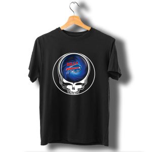 Buffalo Bills Grateful Dead Skull Icon With Spiral T-Shirt