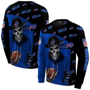 Buffalo Bills Grim Vibe Blue Black AOP Sweatshirt