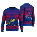 Buffalo Bills Grinchy Football Cheer Ugly Sweater