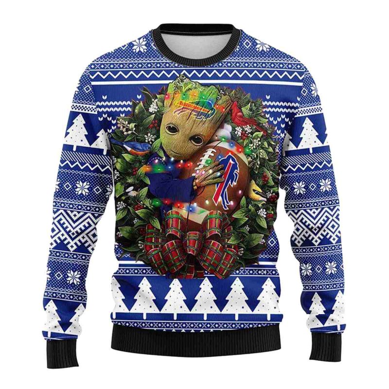Buffalo Bills Groot Hug Logo Ugly Sweater 1
