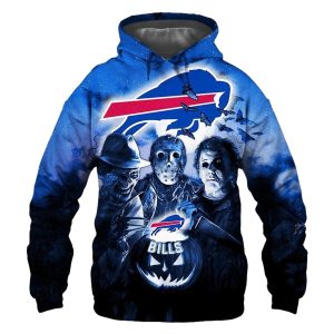 Buffalo Bills Halloween Horror Night Gift For Fans AOP Hoodie