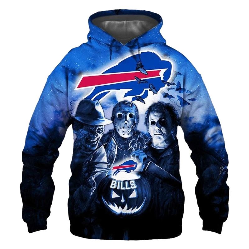 Buffalo Bills Halloween Horror Night Gift For Fans Aop Hoodie 1