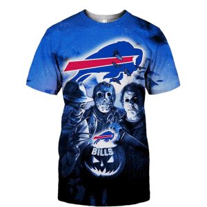 Buffalo Bills Halloween Horror Night Gift For Fans AOP T-Shirt