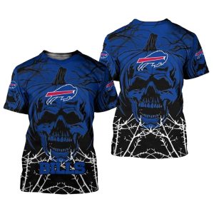 Buffalo Bills Halloween Pumpkin Skull AOP T-Shirt