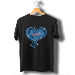Buffalo Bills Heart Diamond Glitter T-Shirt
