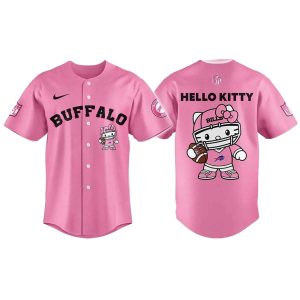 Buffalo Bills Hello Kitty Pink Baseball Jersey