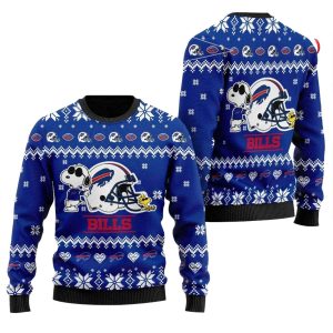 Buffalo Bills Helmet Snoopy Christmas Ugly Sweater