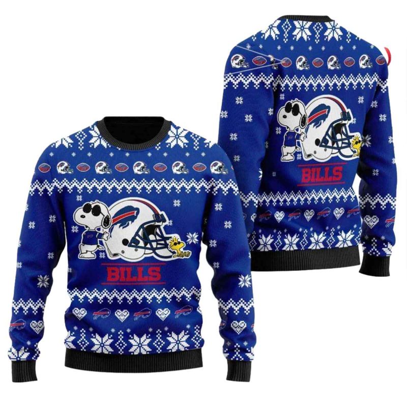 Buffalo Bills Helmet Snoopy Christmas Ugly Sweater 1