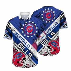 Buffalo Bills Helmets And Stars Retro Hawaiian Shirt