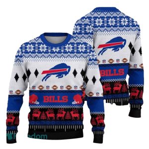 Buffalo Bills Holiday Football Blitz Ugly Sweater