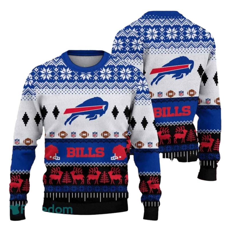Buffalo Bills Holiday Football Blitz Ugly Sweater 1