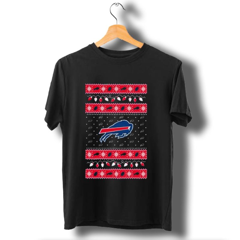 Buffalo Bills Holiday Lights Merry Christmas 2024 Ugly T Shirt 1 T Shirt 1