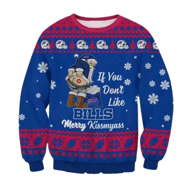 Buffalo Bills If You Dont Like Merry Kissmyass Ugly Sweater 1