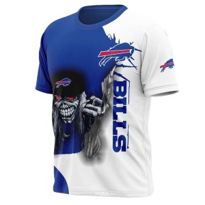 Buffalo Bills Iron Skull Gift For Halloween AOP T-Shirt