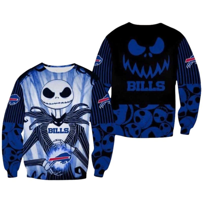 Buffalo Bills Jack Skellington Jumper Nightmare Before Christmas Ugly Sweater 1