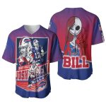 Buffalo Bills Jack Skellington Sally Baseball Jersey