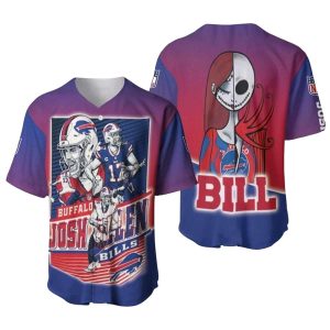 Buffalo Bills Jack Skellington Sally Baseball Jersey