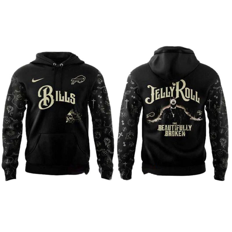 Buffalo Bills Jelly Roll The Beautifully Broken Tour 2025 Aop Hoodie 1