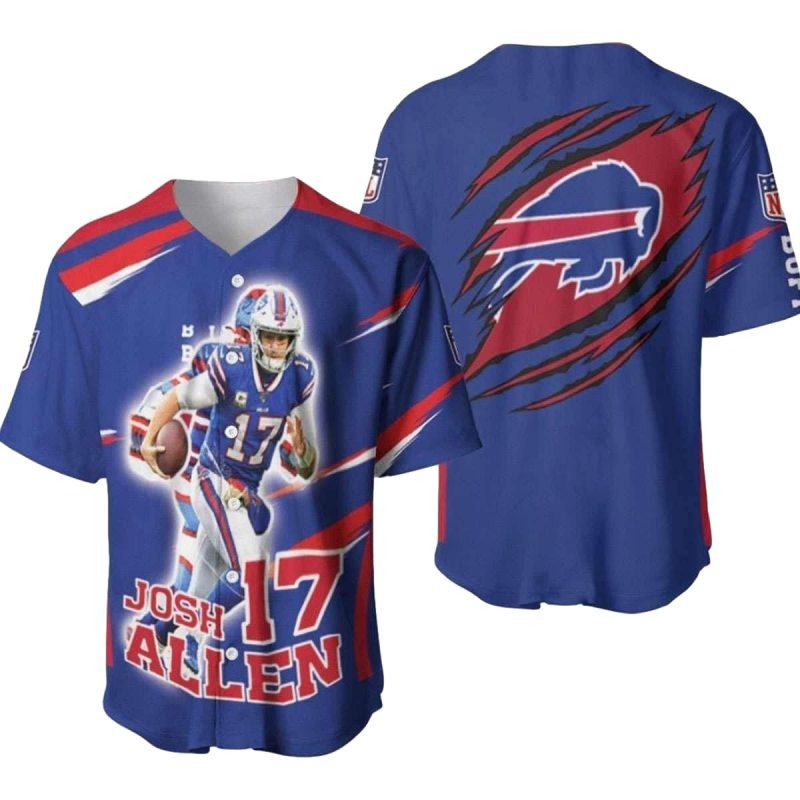 Buffalo Bills Josh Allen 17 Baseball Jersey 1