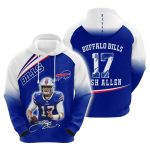 Buffalo Bills Josh Allen Signature Blue White AOP Hoodie