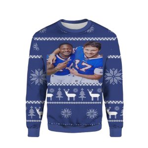 Buffalo Bills Josh Allen Stefon Diggs National Best Friend Day Ugly Sweater