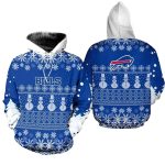 Buffalo Bills Logo And Christmas Pine Football AOP Hoodie