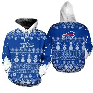 Buffalo Bills Logo And Christmas Pine Football AOP Hoodie
