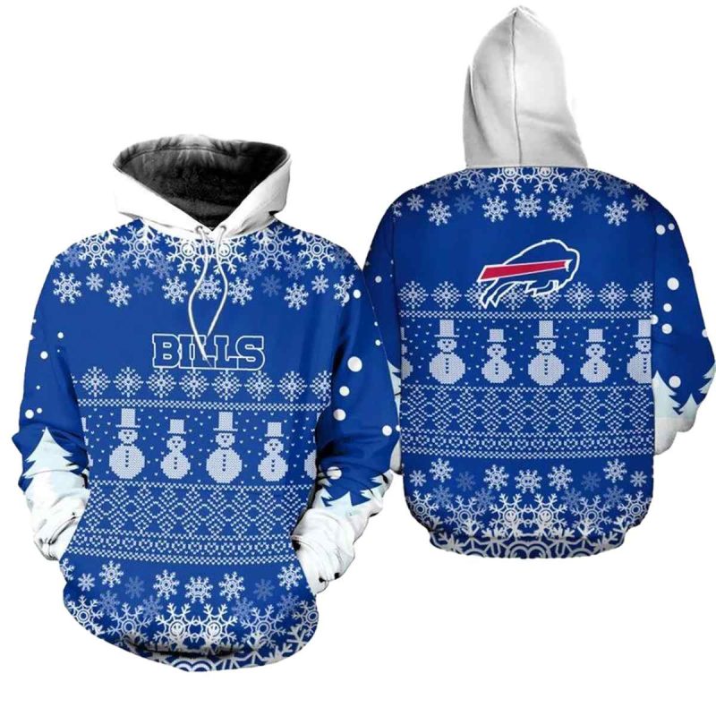 Buffalo Bills Logo And Christmas Pine Football Aop Hoodie 1