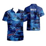 Buffalo Bills Logo And Coconut Blue Sunset Hawaiian Shirt