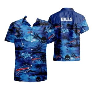 Buffalo Bills Logo And Coconut Blue Sunset Hawaiian Shirt