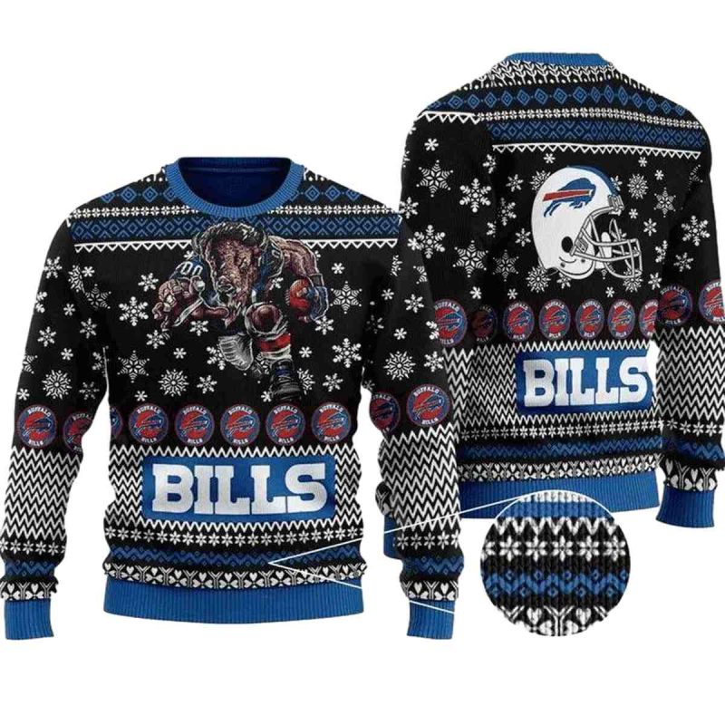 Buffalo Bills Logo And Mascot Ugly Sweater 1