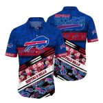 Buffalo Bills Logo And Red Hibiscus Retro Pattern Hawaiian Shirt
