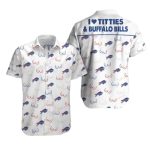 Buffalo Bills Logo And Titties White Pattern Hawaiian Shirt