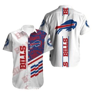 Buffalo Bills Logo Campus White Hawaiian Shirt