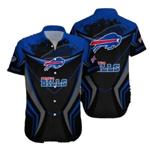 Buffalo Bills Logo Dark Blue Tech Graphics Hawaiian Shirt