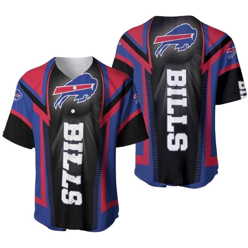 Buffalo Bills Logo In My Heart Black And Blue Baseball Jersey 1