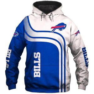 Buffalo Bills Logo One Way White And Blue AOP Hoodie